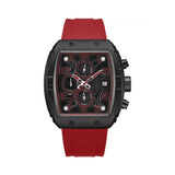 Police Coswig Chronograph Black Dial Red Silicone Strap Mens Watch PEWGO0063105
