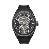 Police Dayton Skeleton Automatic Black Silicone Strap Mens Watch PEWGR0082301