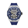 Police Dayton Skeleton Automatic Blue Silicone Strap Mens Watch PEWGR0082304