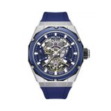 Police Dayton Skeleton Automatic Blue Silicone Strap Mens Watch PEWGR0082304