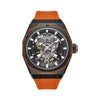 Police Dayton Skeleton Black Dial Orange Silicone Automatic Mens Watch PEWGR0082302