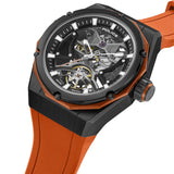 Police Dayton Skeleton Black Dial Orange Silicone Automatic Mens Watch PEWGR0082302 - Image 2