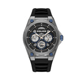 Police Dominion Black Dial Blue Silicone Strap Mens Watch PEWGQ0093803