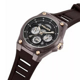 Police Dominion Black Dial Brown Silicone Strap Mens Watch PEWGQ0093801 - Image 2