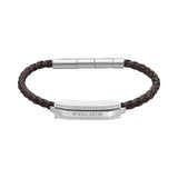 Police Gripcord Brown Twisted Leather Bracelet PEAGB0038104 - Image 2
