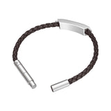 Police Gripcord Brown Twisted Leather Bracelet PEAGB0038104 - Image 3