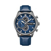 Police Reactor Blue Dial Leather Strap Mens Watch PEWGF0039202M