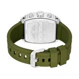 Police Rock Rebel Quartz Chronograph Black Dial Green Silicone Strap Mens Watch PEWGO0063104 - Image 3