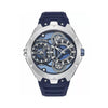 Police Scepter Open Heart Dual Time Blue Silicone Strap Mens Watch PEWGM0081703