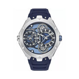 Police Scepter Open Heart Dual Time Blue Silicone Strap Mens Watch PEWGM0081703