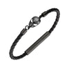 Police Web Slinger Black Textured Leather Bracelet for Men PEAGB0042202