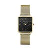 Rosefield Boxy Black Gold Mesh Women Watch QBMG-Q06