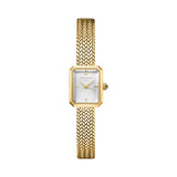 Rosefield Mini Octagon White Sunray Gold Watch MWGMG-M01