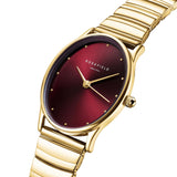 Rosefield Oval Gold Toned Burgundy Dial Watch - OVGSG-OV15 - Image 2