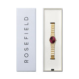 Rosefield Oval Gold Toned Burgundy Dial Watch - OVGSG-OV15 - Image 3