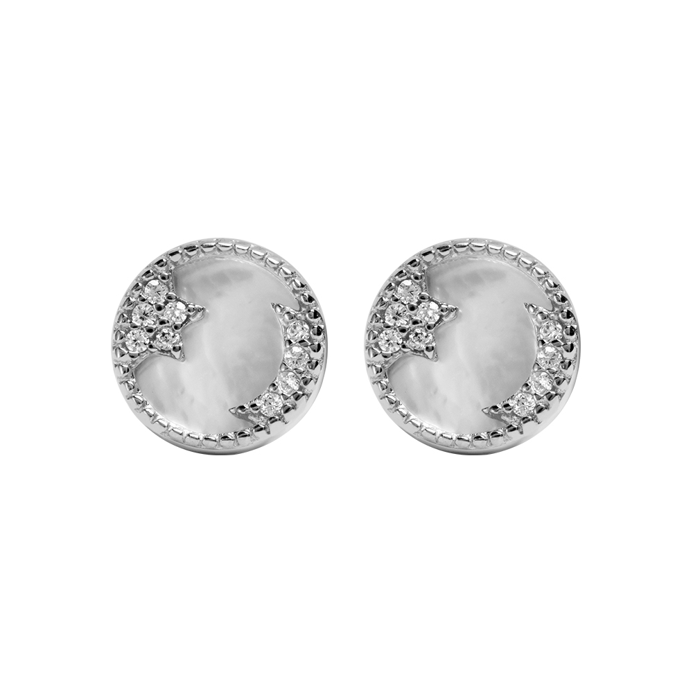 Picture of Juvenis Crescent Star Earring Silver JLJ-CG21E0955S-SS-ER