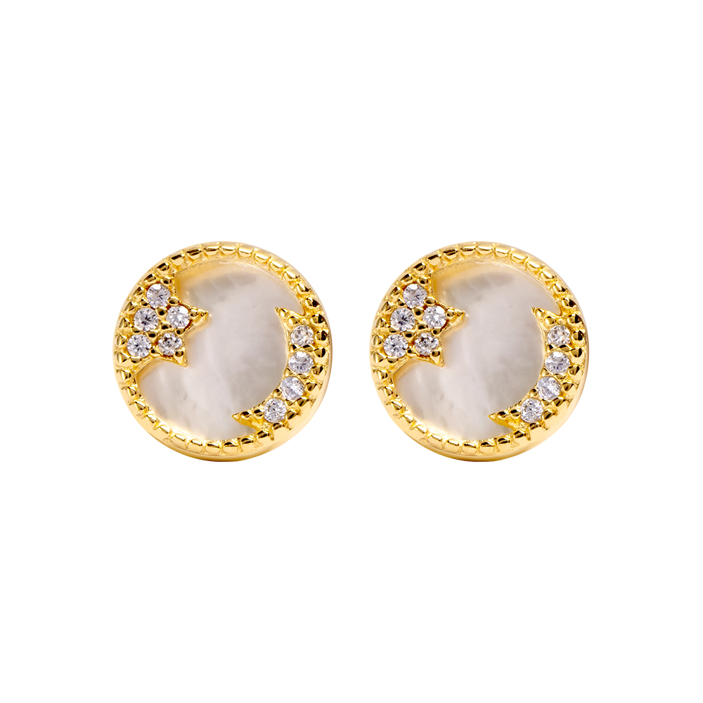 Picture of Juvenis Crescent Star Earring Gold JLJ-CG21E0955S-G-ER