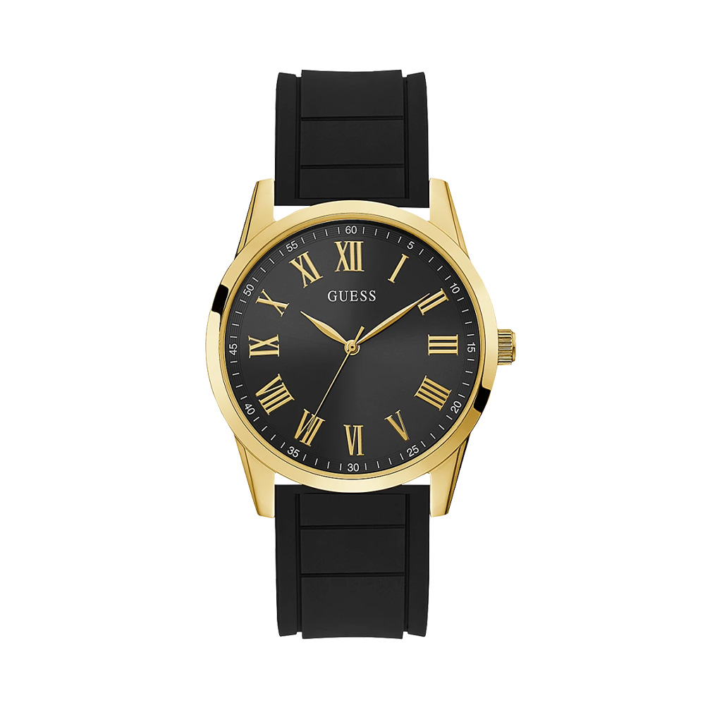 Picture of Guess Gold Tone Case Black Silicone Watch GW0362G3