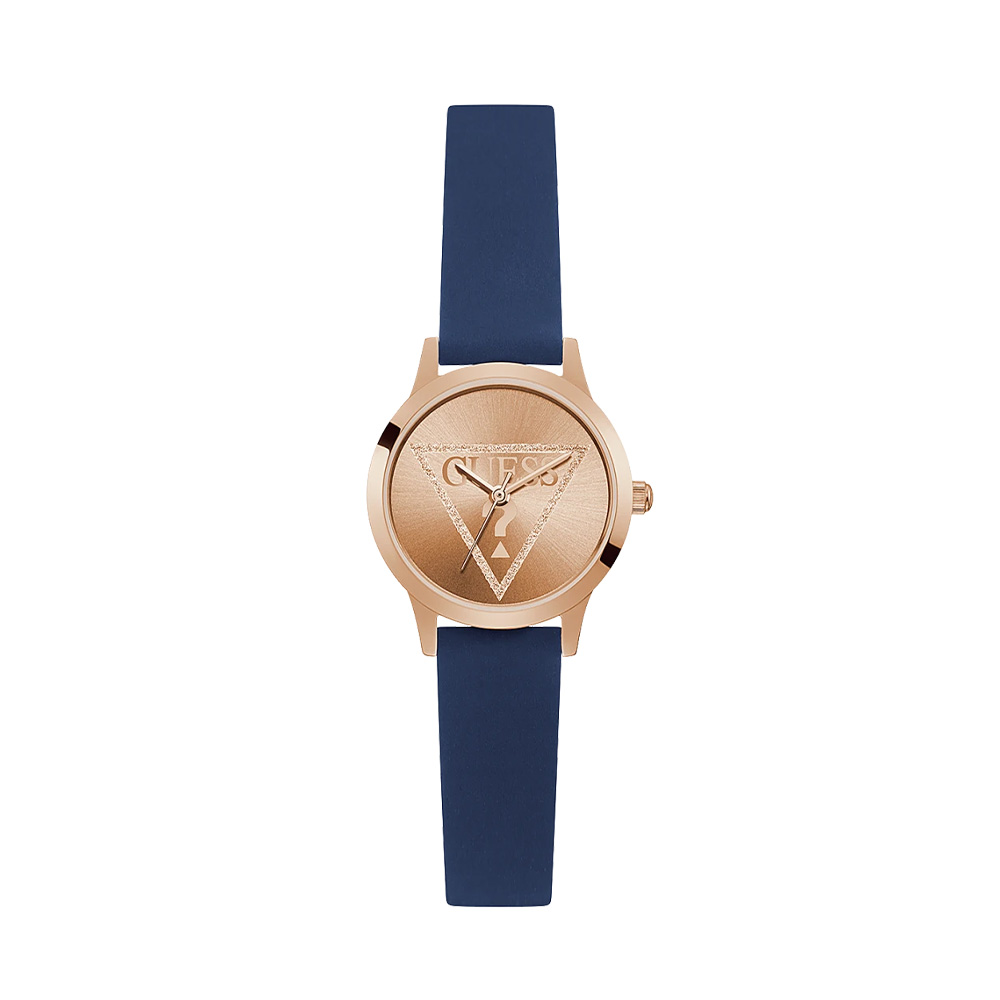 Picture of Guess Rose Gold Tone Case Blue Silicone Watch GW0453L1