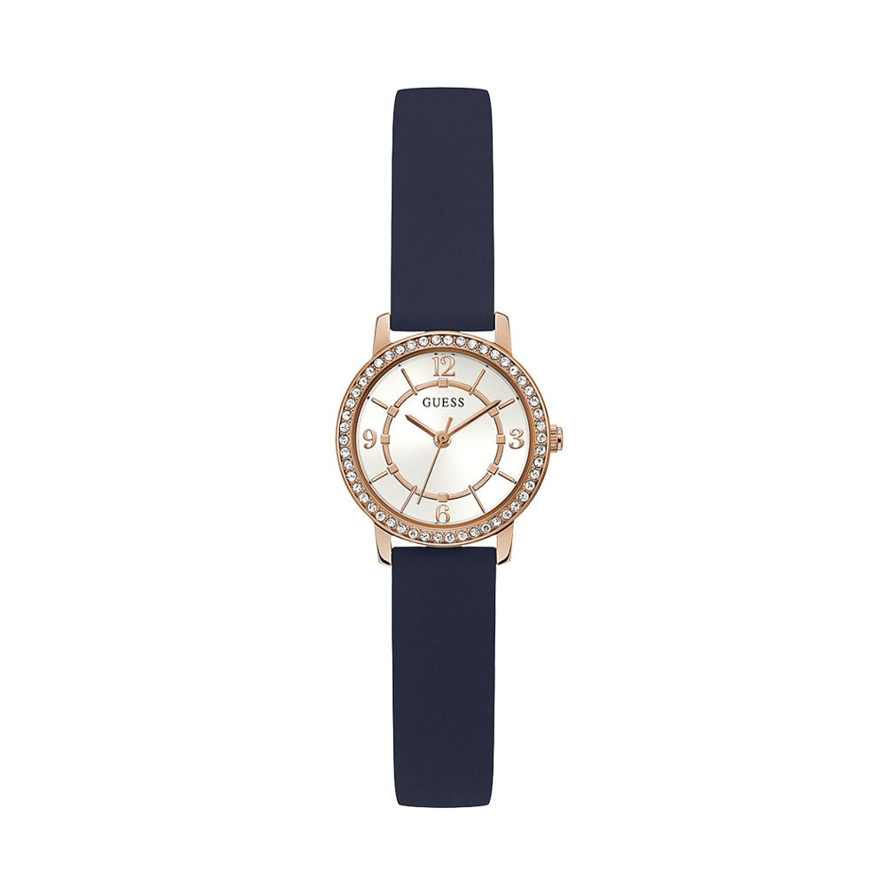 Guess blue rose gold watch hotsell