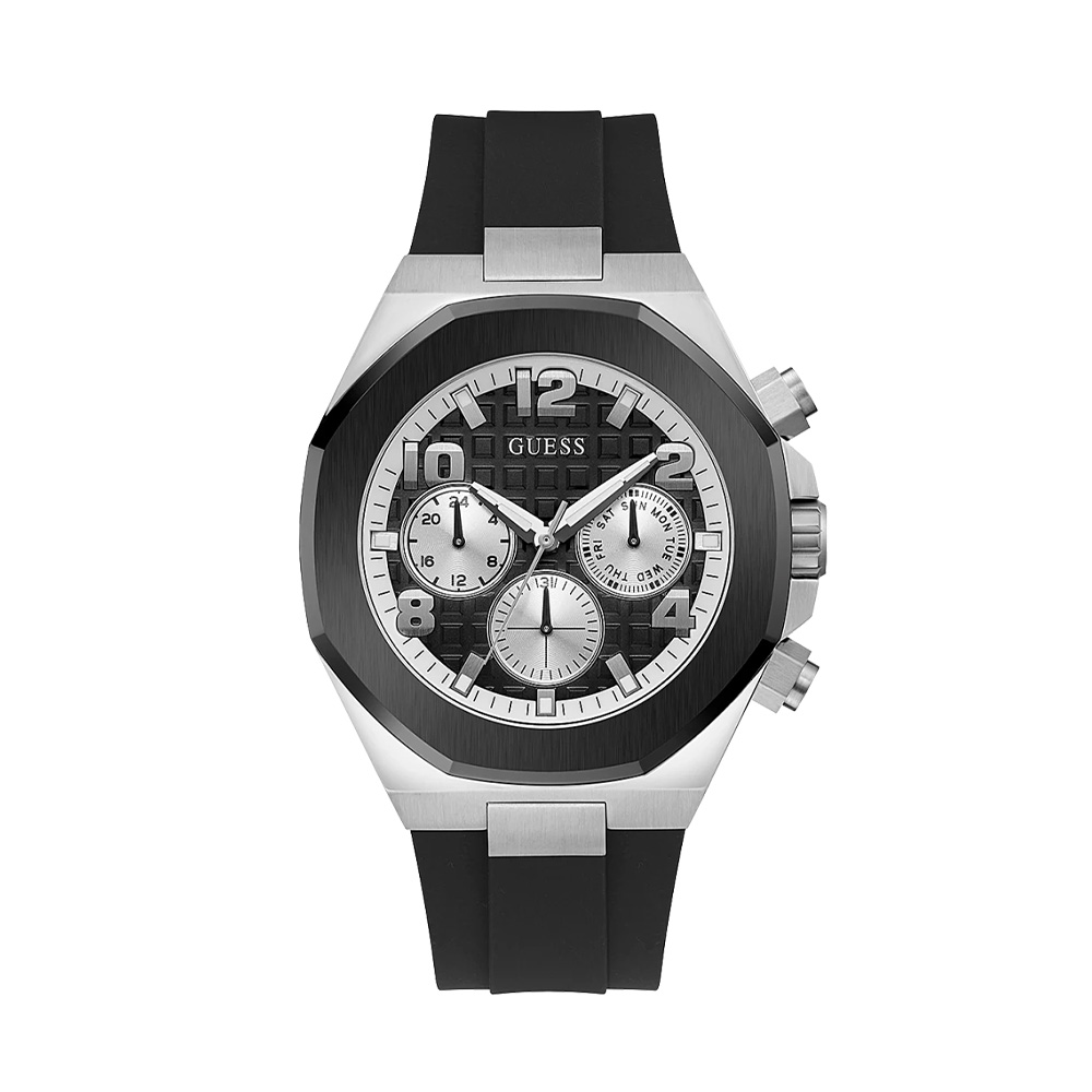 Picture of Guess 2-Tone Case Black Silicone Watch GW0583G1