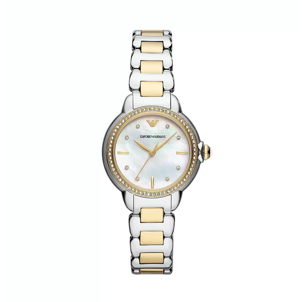 Emporio Armani Three Hand Two Tone Stainless Steel Watch AR11524