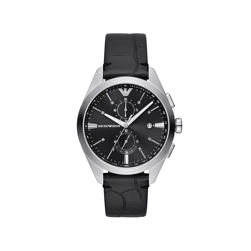 Picture of Emporio Armani Chronograph Black Leather Watch AR11542