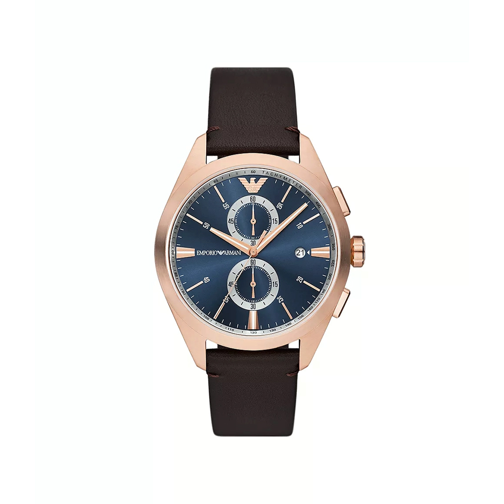 Picture of Emporio Armani Chronograph Brown Leather Watch AR11554