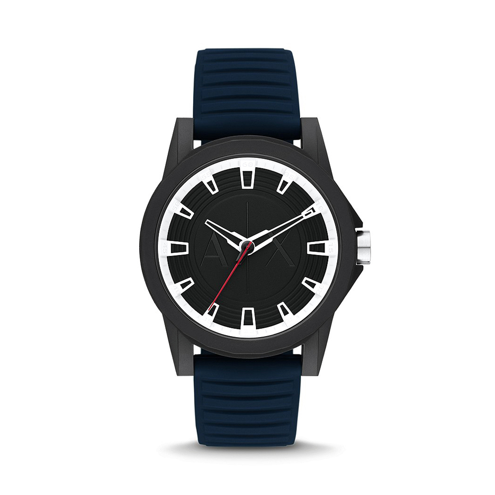 Picture of Armani Exchange Three-Hand Blue Silicone Watch AX2521