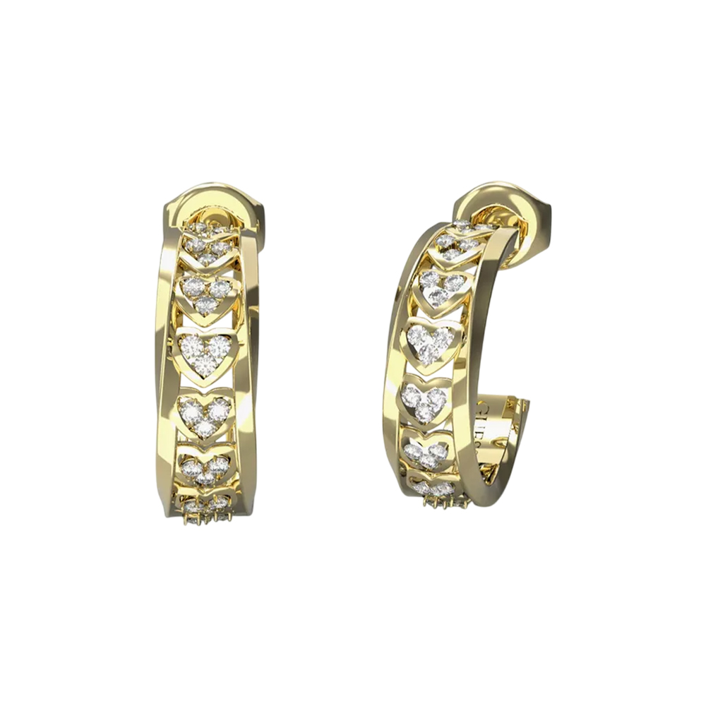 Picture of Guess Mon Amour Gold Hoop Earrings JUBE04603JWYGT U