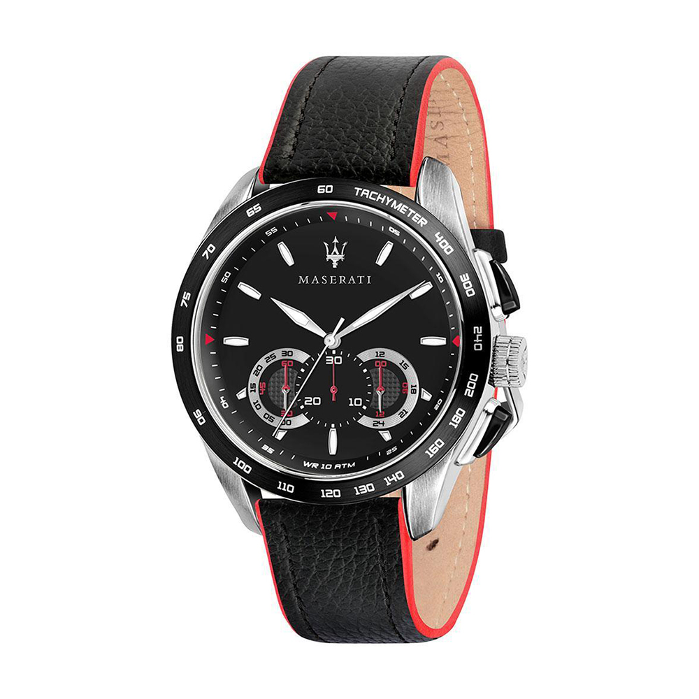 Picture of Maserati Traguardo Black Leather Men's Watch R8871612028