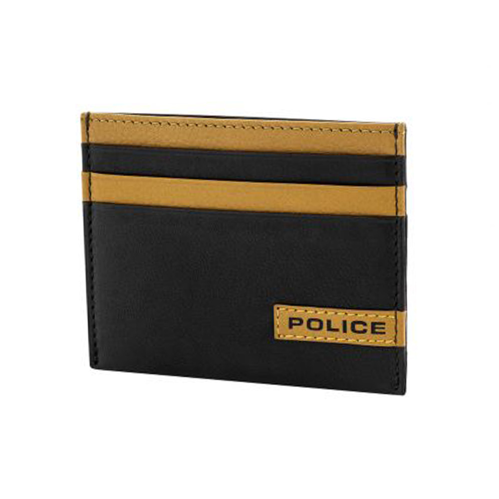 Picture of Police Horicon Leather Card Holder Black-Yellow P PA40111WLBK-01