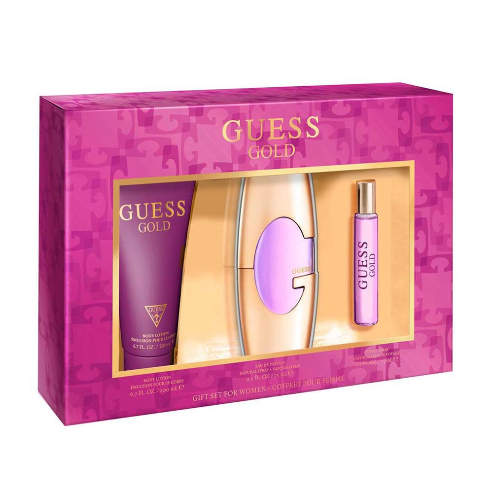 Picture of Guess Gold For Women EDP 75ml+200ml Body Lotion+15ml Mininture Gift Set