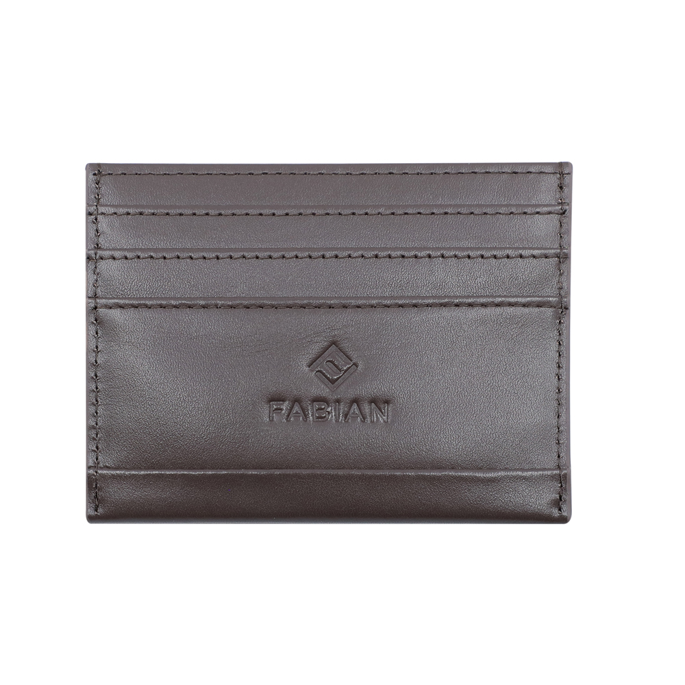 Picture of Fabian Leather Brown Card Holder For Men - FMWC-SLG38-BR