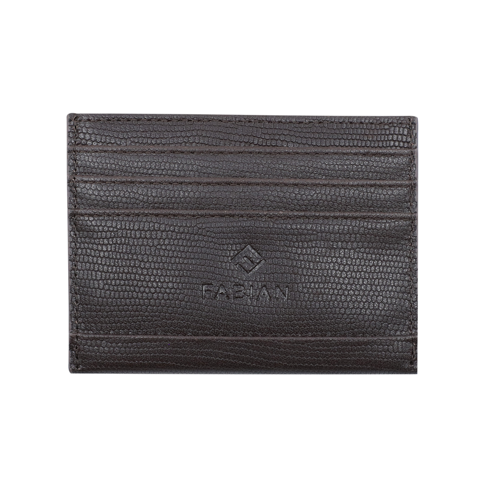 Picture of Fabian Leather Brown Card Holder For Men - FMWC-SLG40-BR